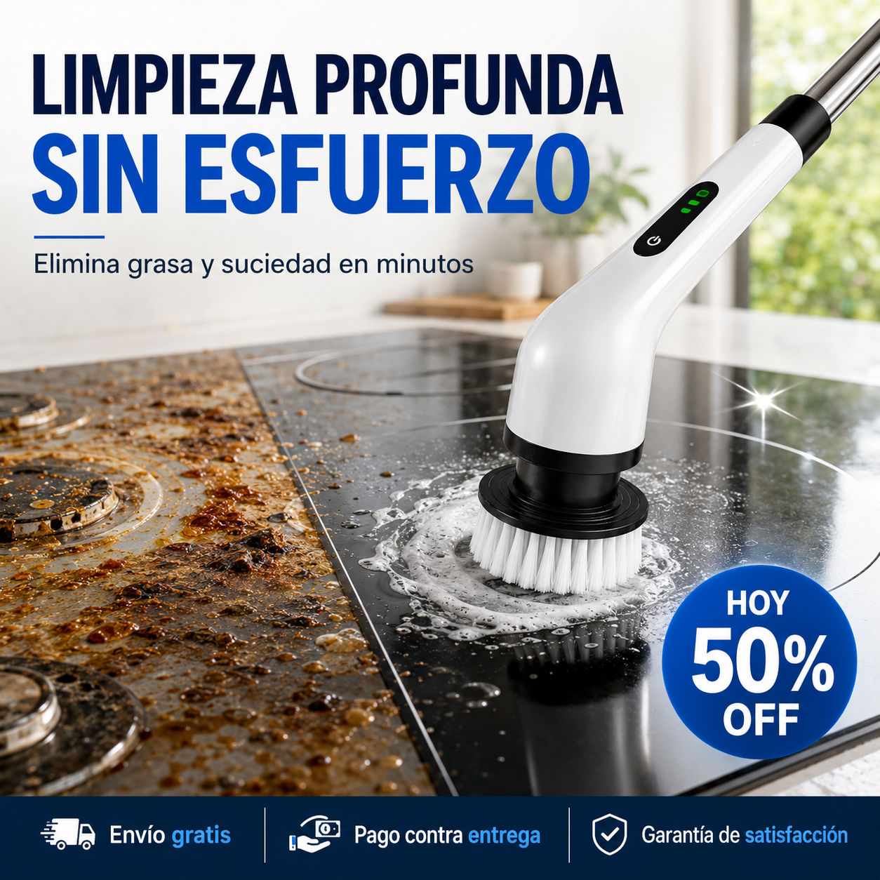 Cepillo Eléctrico 9 en 1 – Limpieza Profunda Sin Esfuerzo