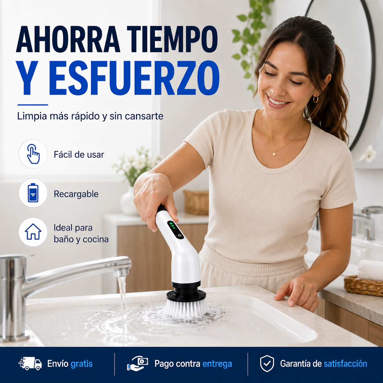 Cepillo Eléctrico 9 en 1 – Limpieza Profunda Sin Esfuerzo